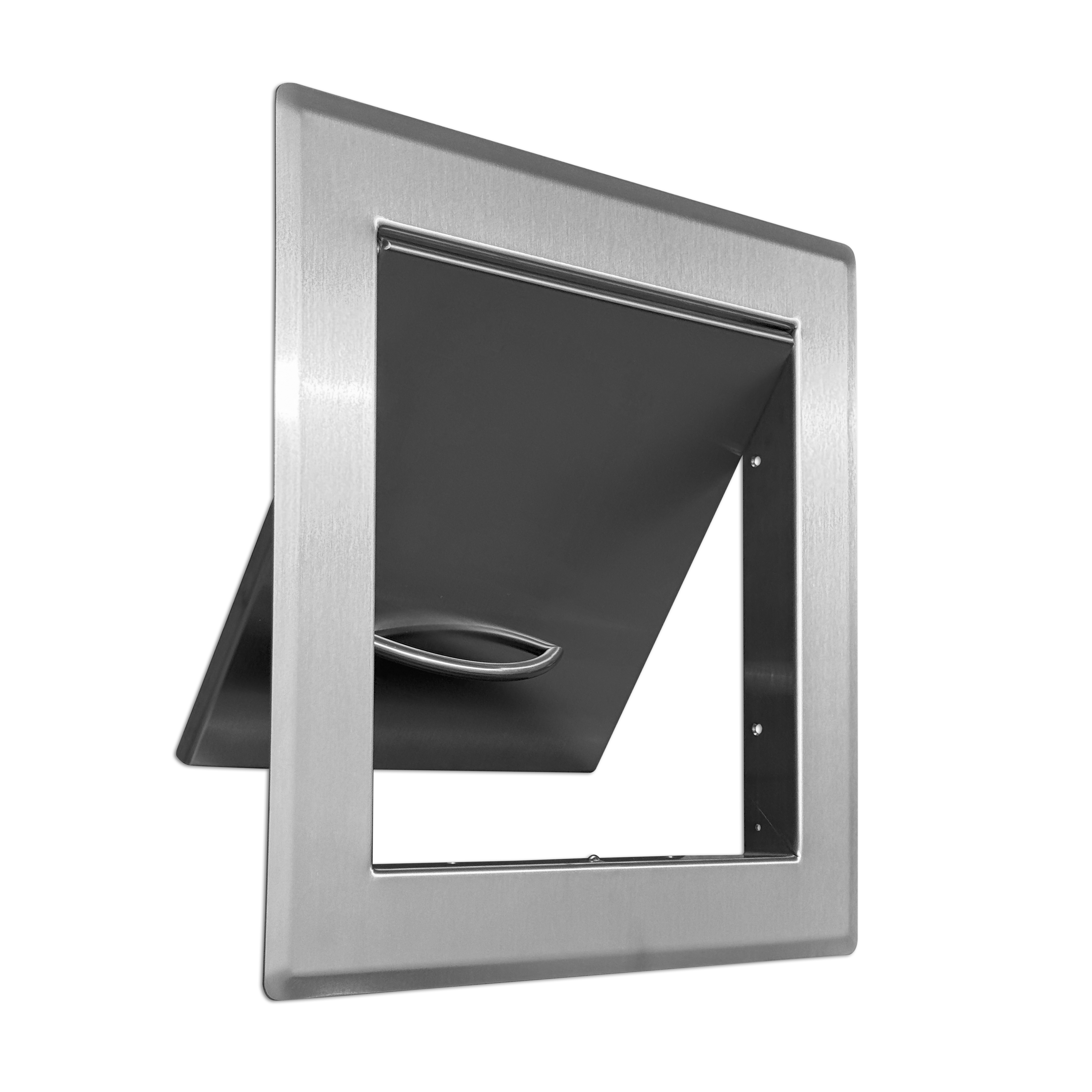 Pendel-Einwurftür Metall - Edelstahl - einwandig - ohne Dichtung - breiter Rahmen - 300x300 mm