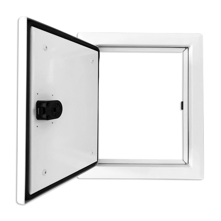 B-Waren Türe weiß mit Push-Knopf  240x300 mm