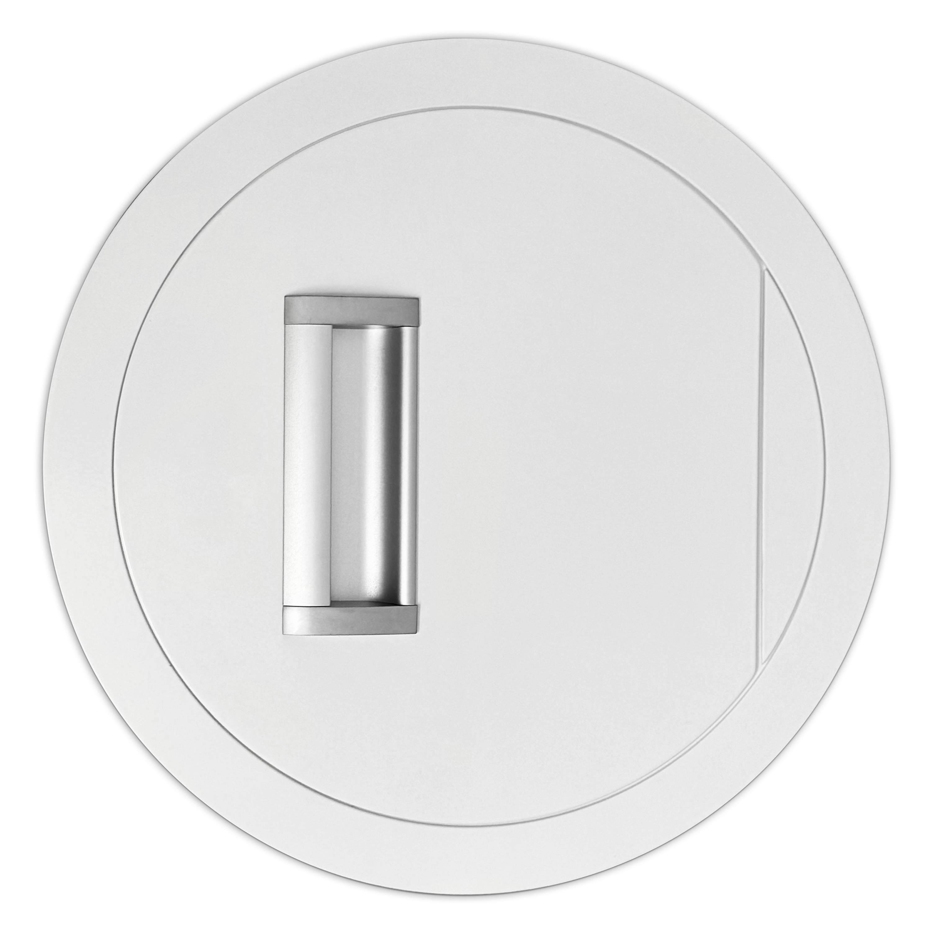 Einwurftür Metall - Weiß - einwandig - ohne Dichtung - rund/rund/rund - ⌀ 250 mm