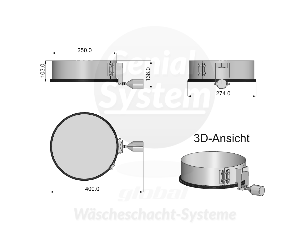 VA-Abwurfklappe selbstöffnend, kurz