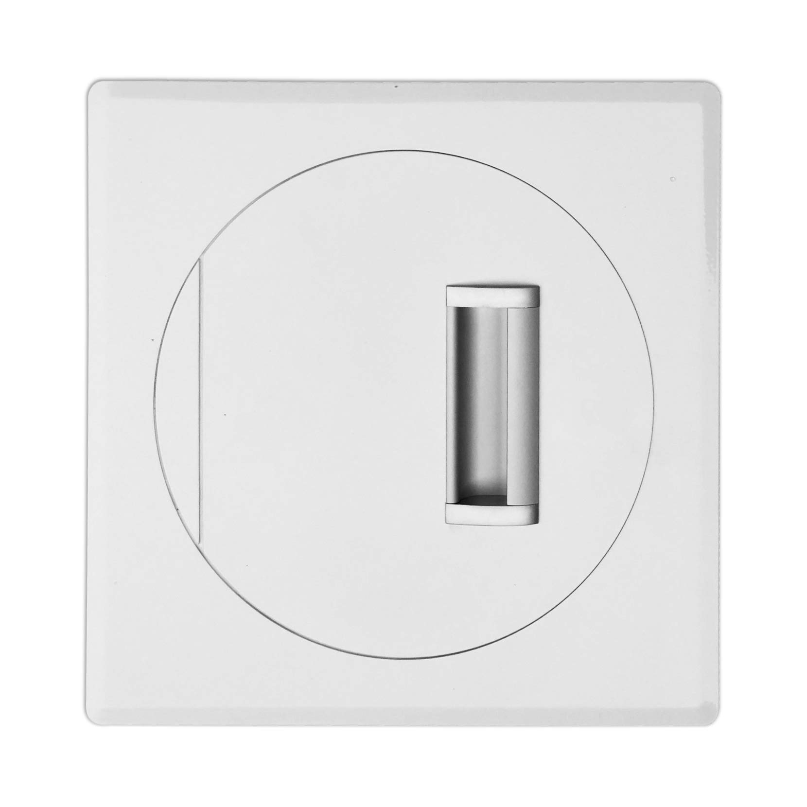 Einwurftür Metall - Weiß - einwandig - ohne Dichtung - eckig/rund/rund - ⌀ 250 mm