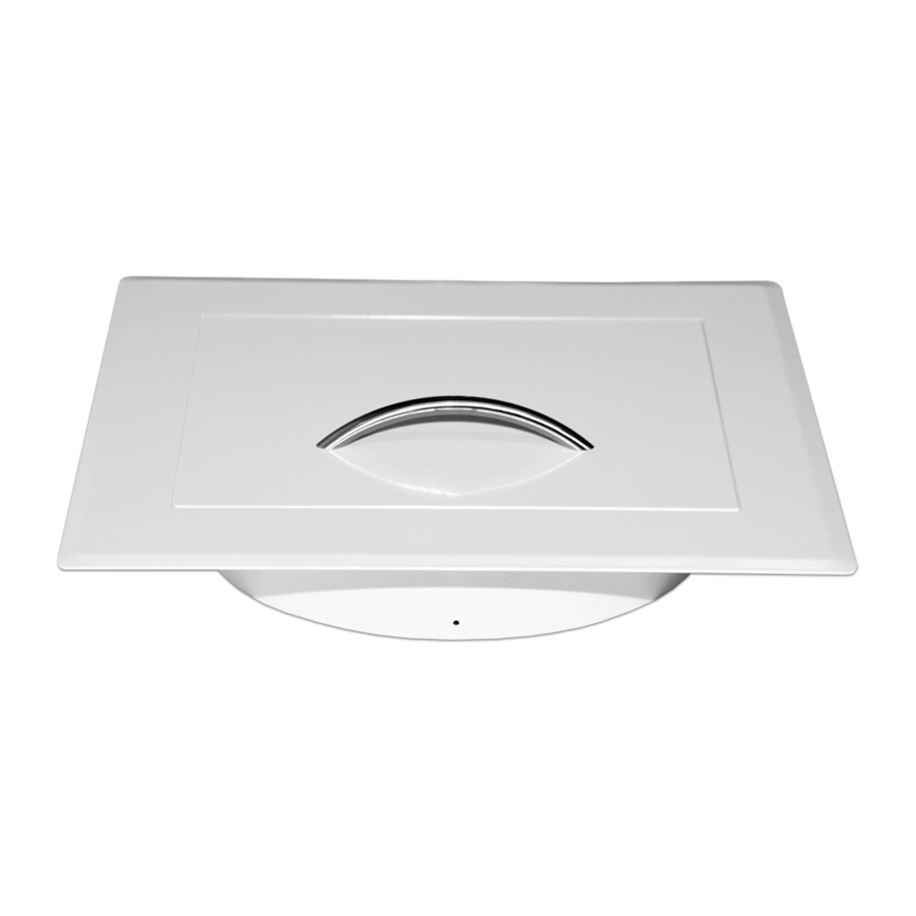 Einwurftür Metall - Weiß - einwandig - ohne Dichtung - eckig/eckig/rund - ⌀ 300 mm