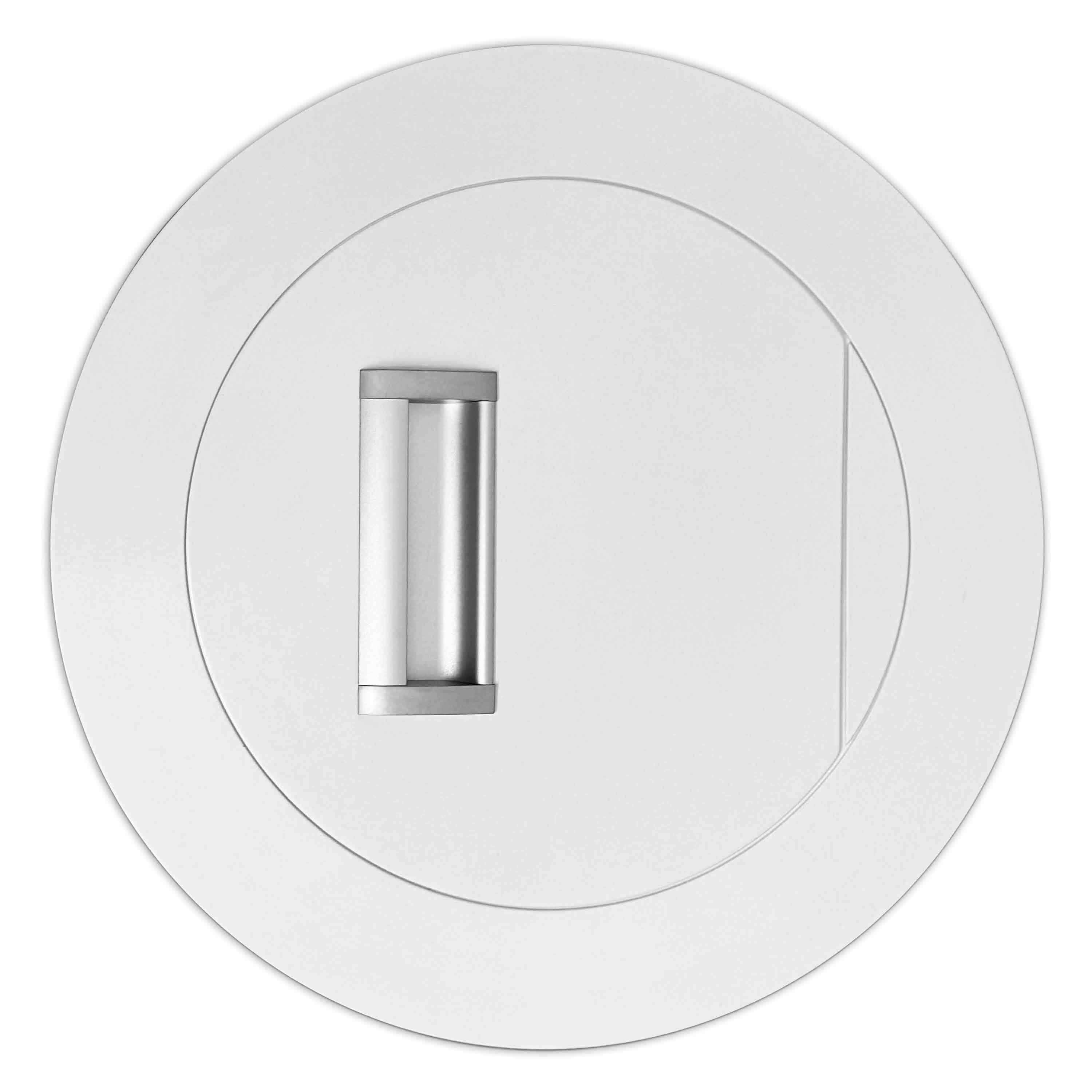 Einwurftür Metall - Weiß - einwandig - ohne Dichtung - rund/rund/rund - ⌀ 250 mm