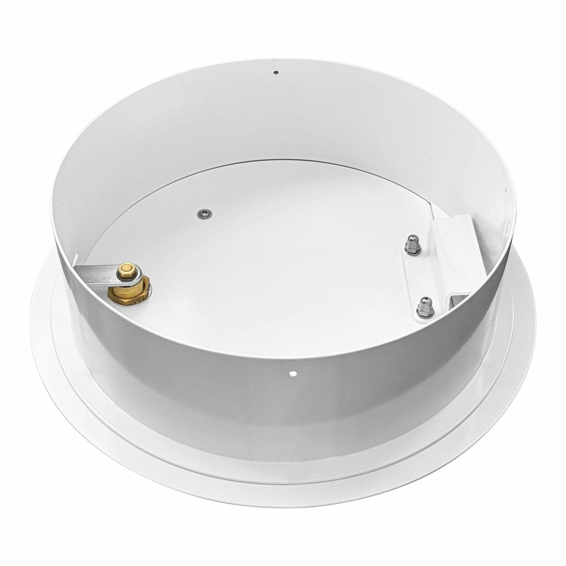 Einwurftür Metall - Weiß - einwandig - ohne Dichtung - rund/rund/rund - ⌀ 250 mm