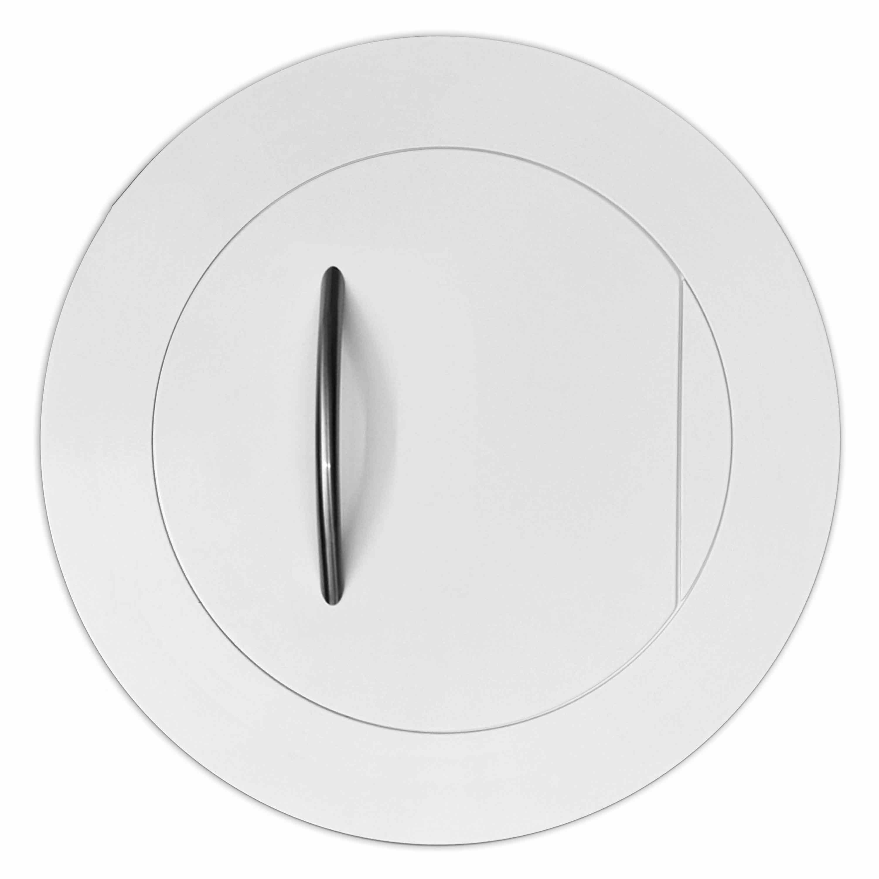 Einwurftür Metall - Weiß - einwandig - ohne Dichtung - rund/rund/rund - ⌀ 250 mm