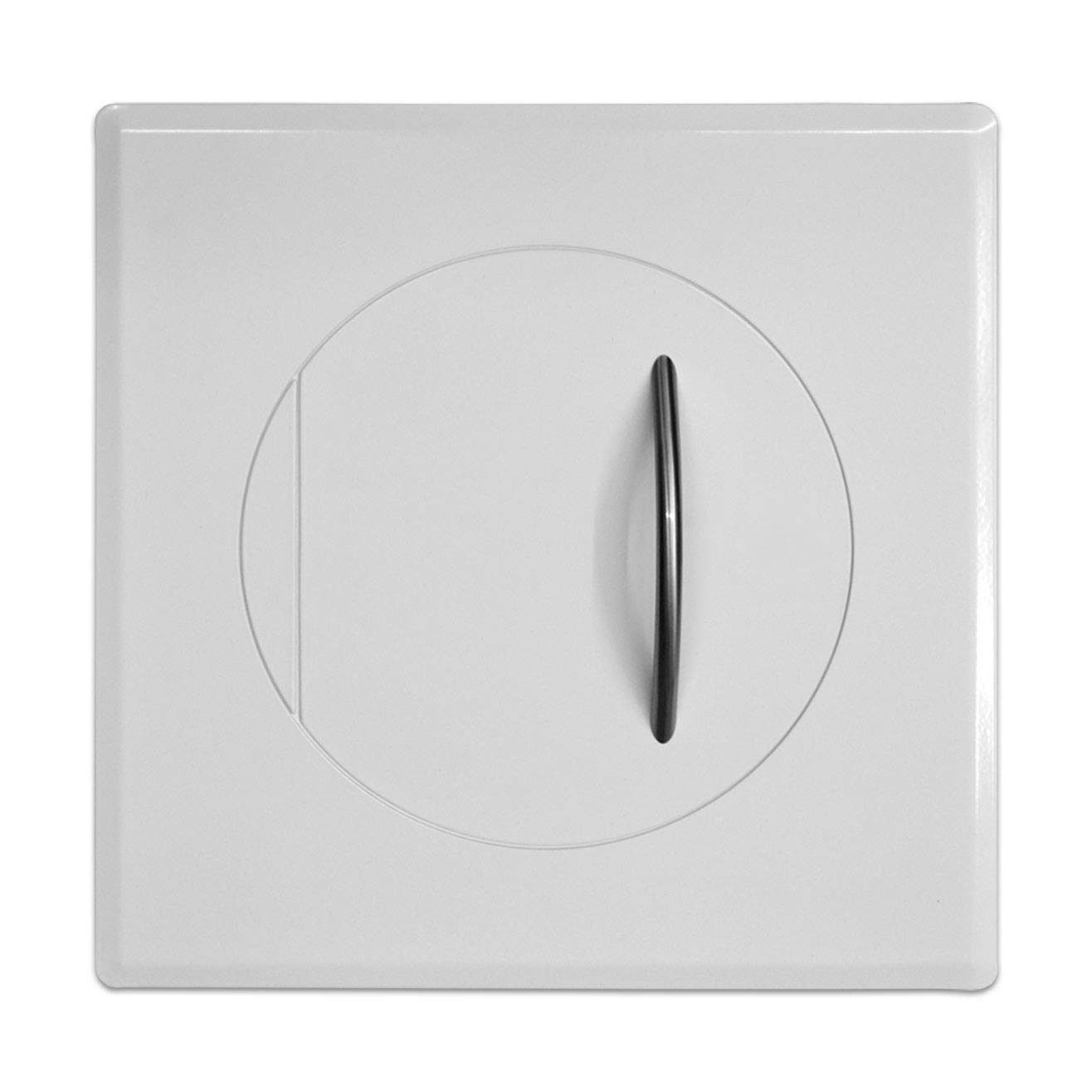 Einwurftür Metall - Weiß - einwandig - ohne Dichtung - eckig/rund/rund - ⌀ 300 mm