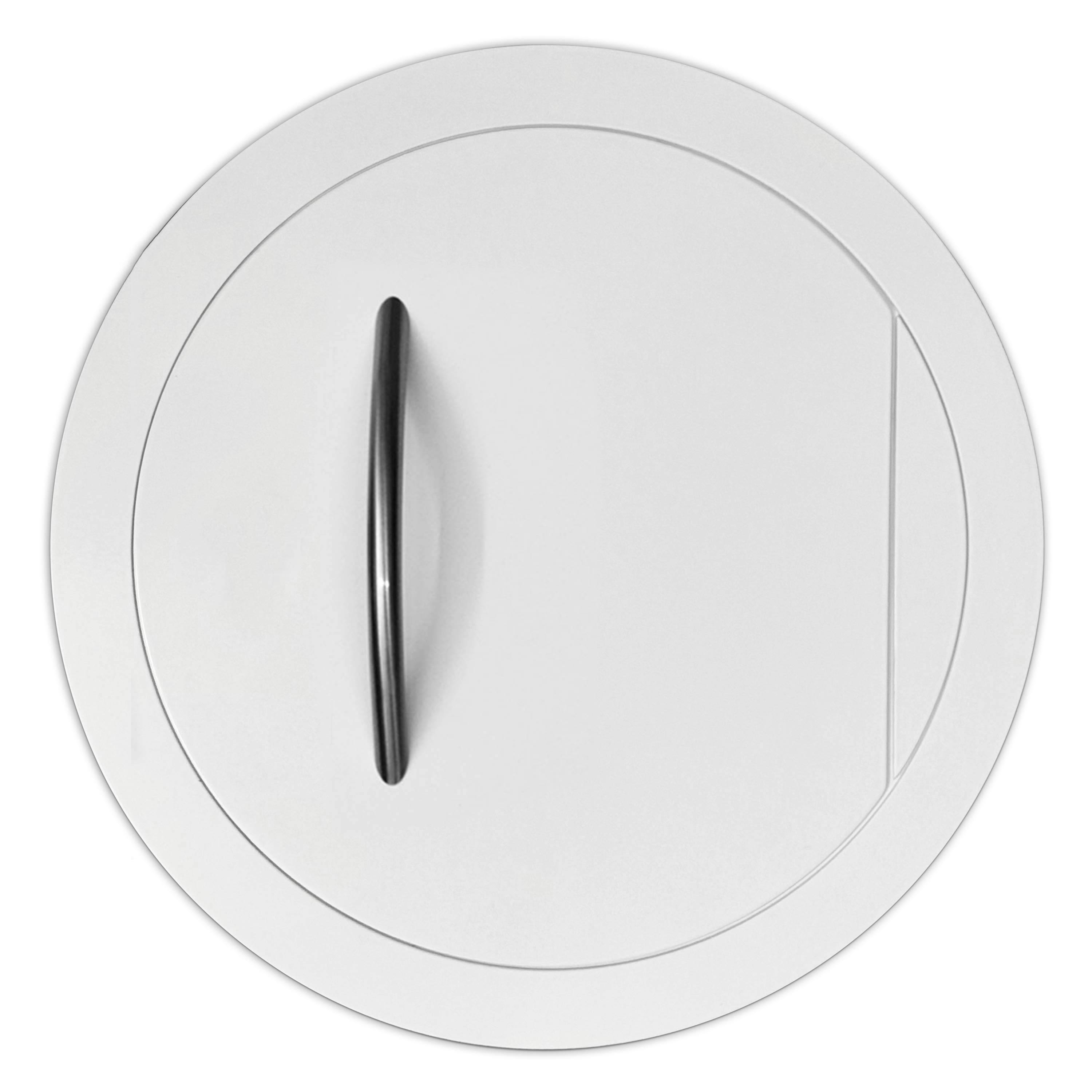 Einwurftür Metall - Weiß - einwandig - ohne Dichtung - rund/rund/rund - ⌀ 250 mm