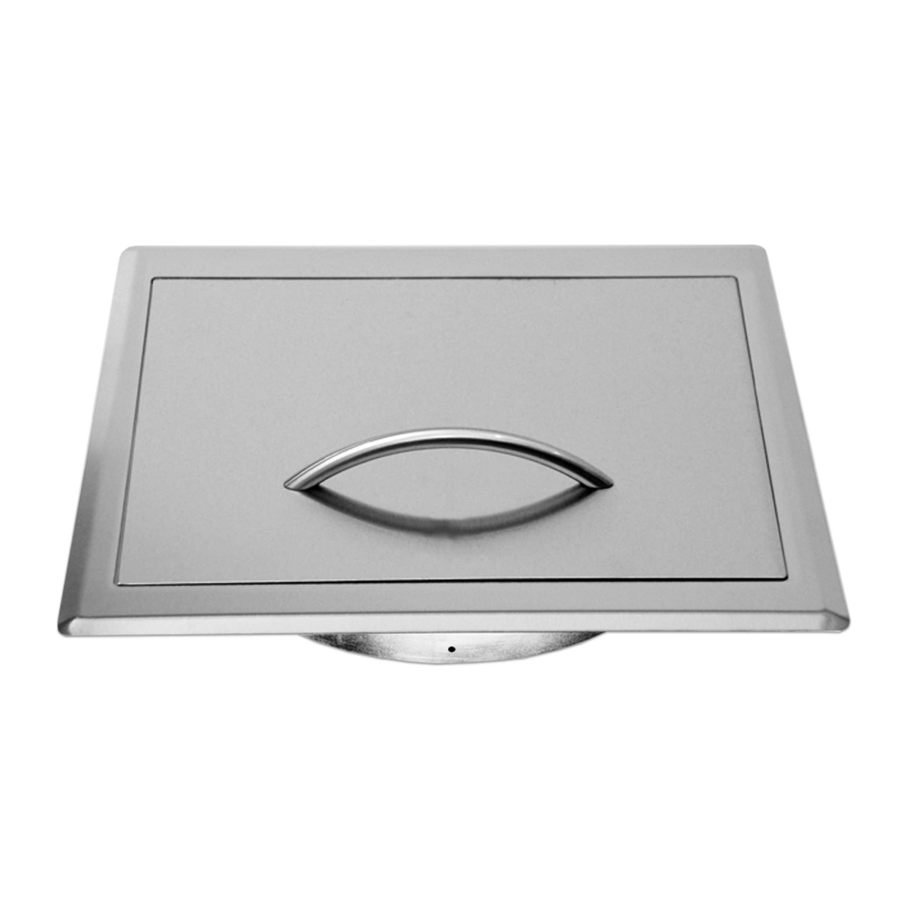 Einwurftür Metall - Edelstahl - einwandig - ohne Dichtung - schmaler Rahmen - eckig/eckig/rund - ⌀ 300 mm