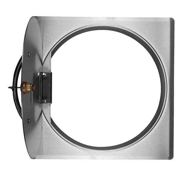 Einwurftür Metall - Edelstahl - einwandig - ohne Dichtung - schmaler Rahmen - eckig/rund/rund - ⌀ 300 mm