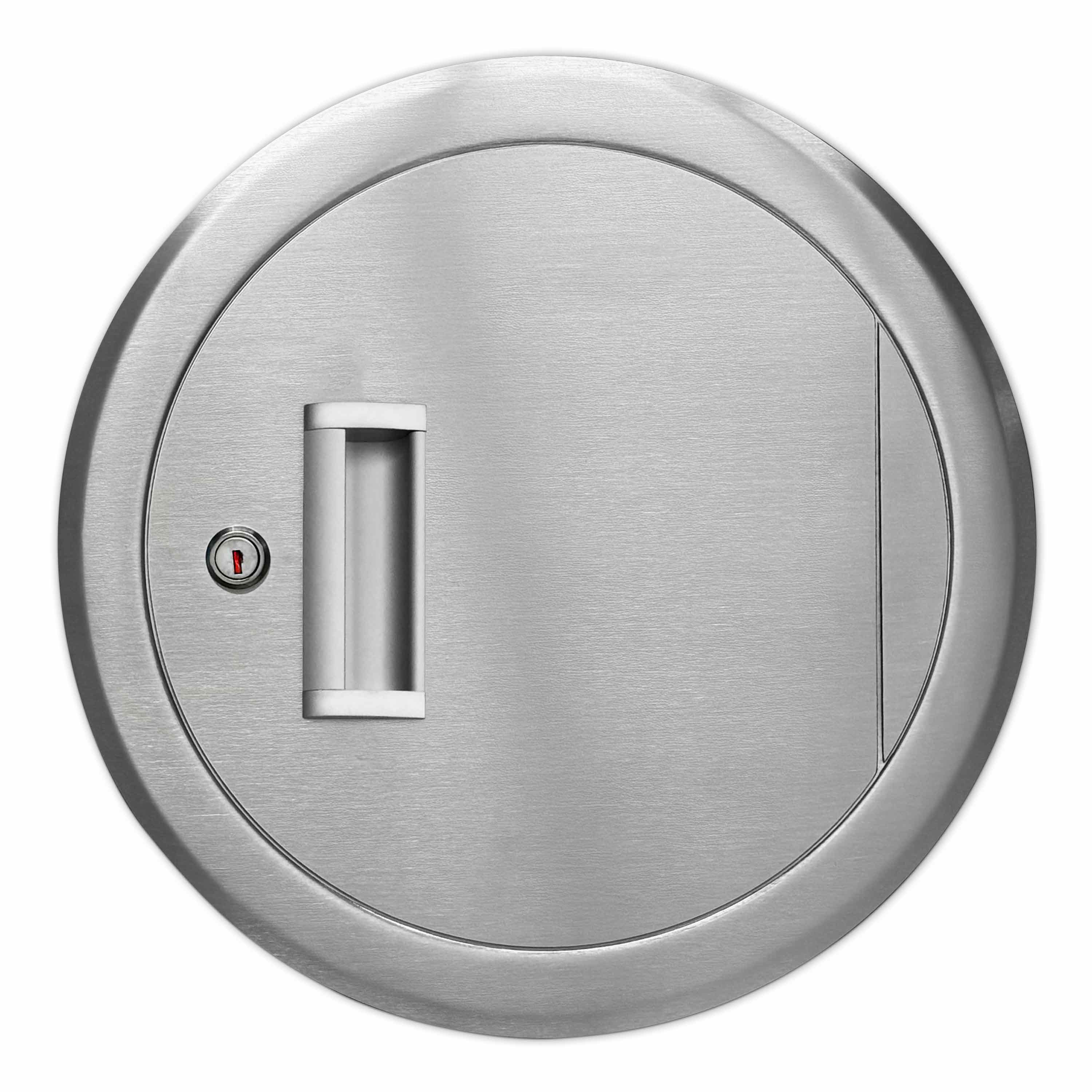 Einwurftür Metall - Edelstahl - einwandig - ohne Dichtung -  rund/rund/rund - ⌀ 300 mm