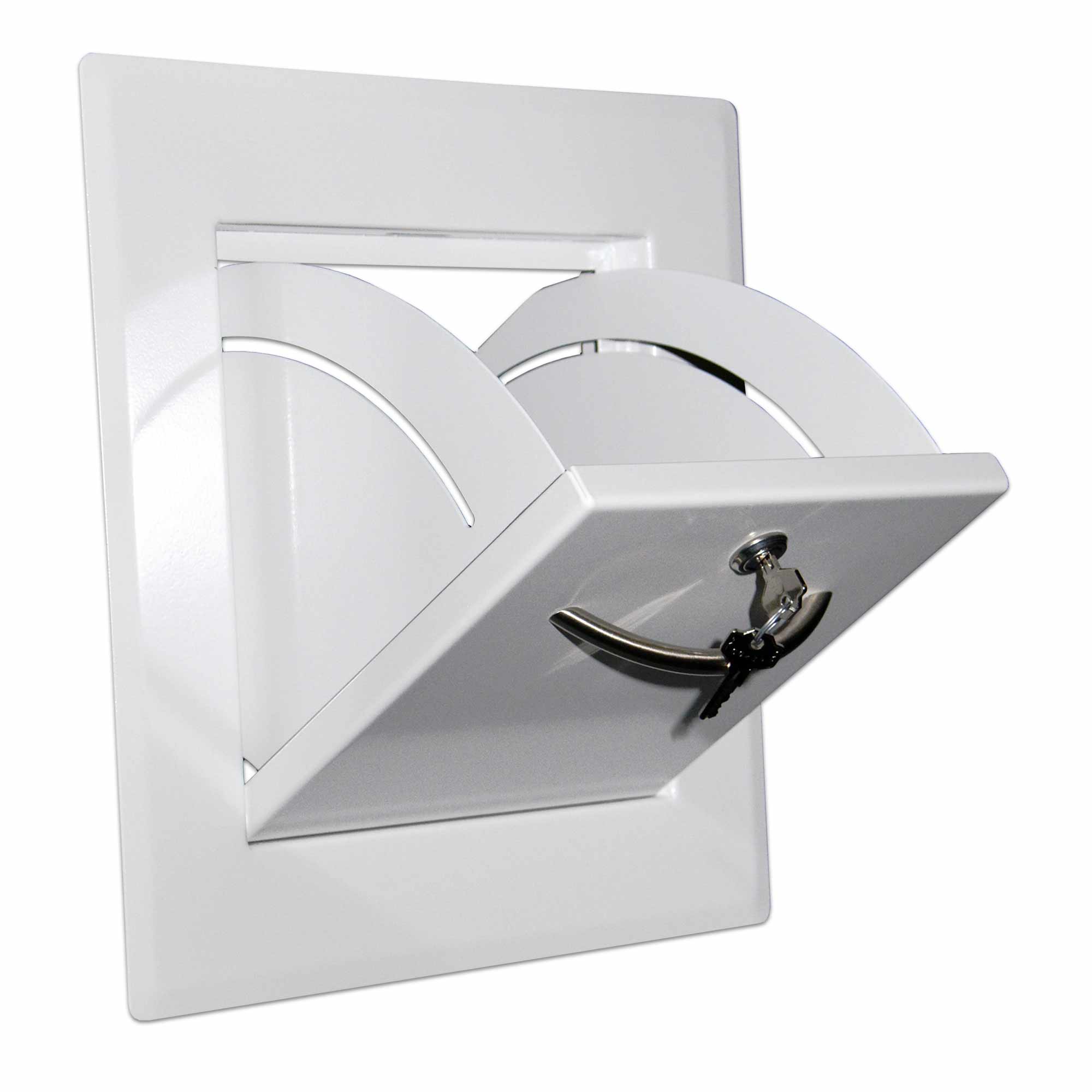 Kippmulde Metall - Weiß - doppelwandig - mit Dichtung - breiter Rahmen - 300x300 mm