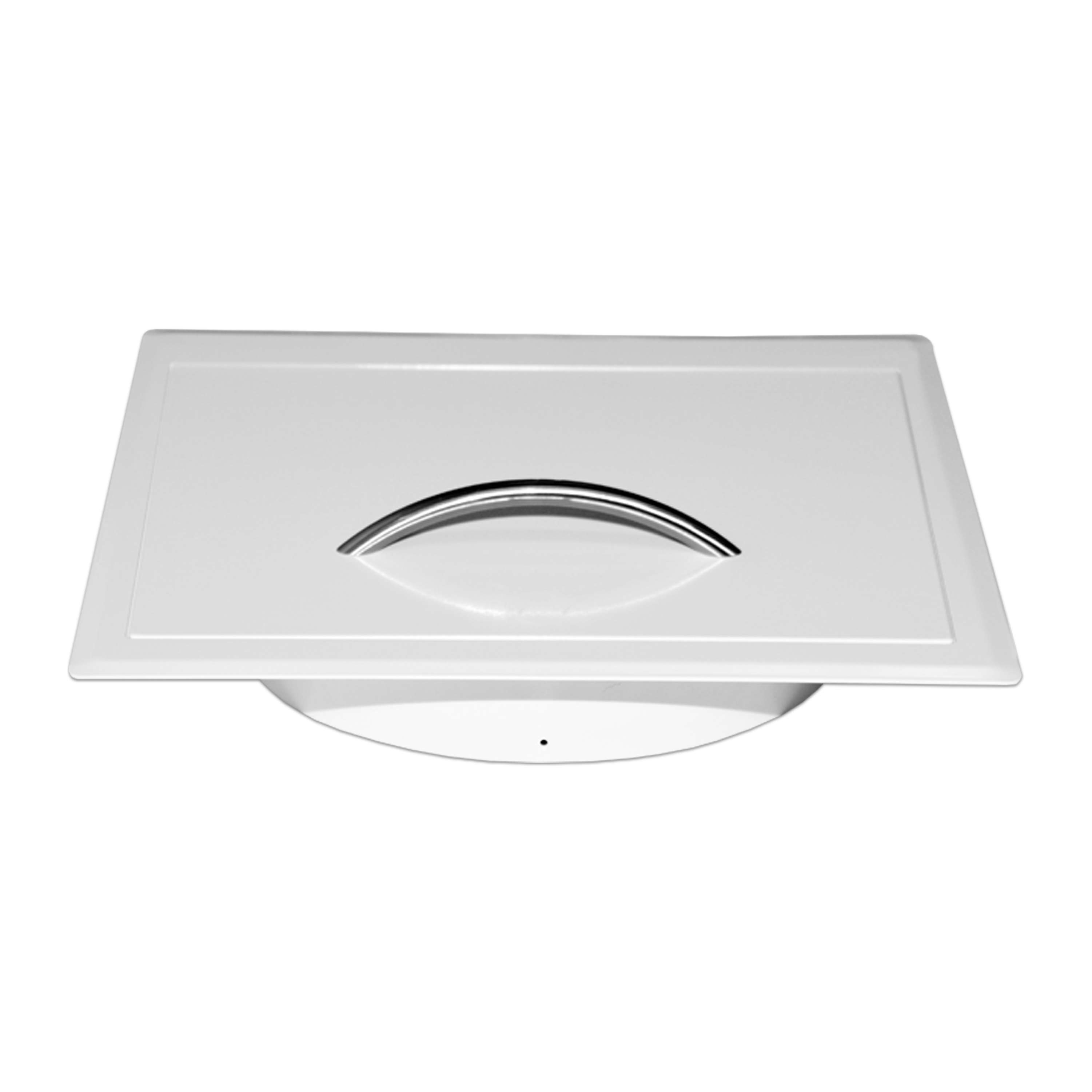 Einwurftür Metall - Weiß - einwandig - ohne Dichtung - eckig/eckig/rund - ⌀ 300 mm