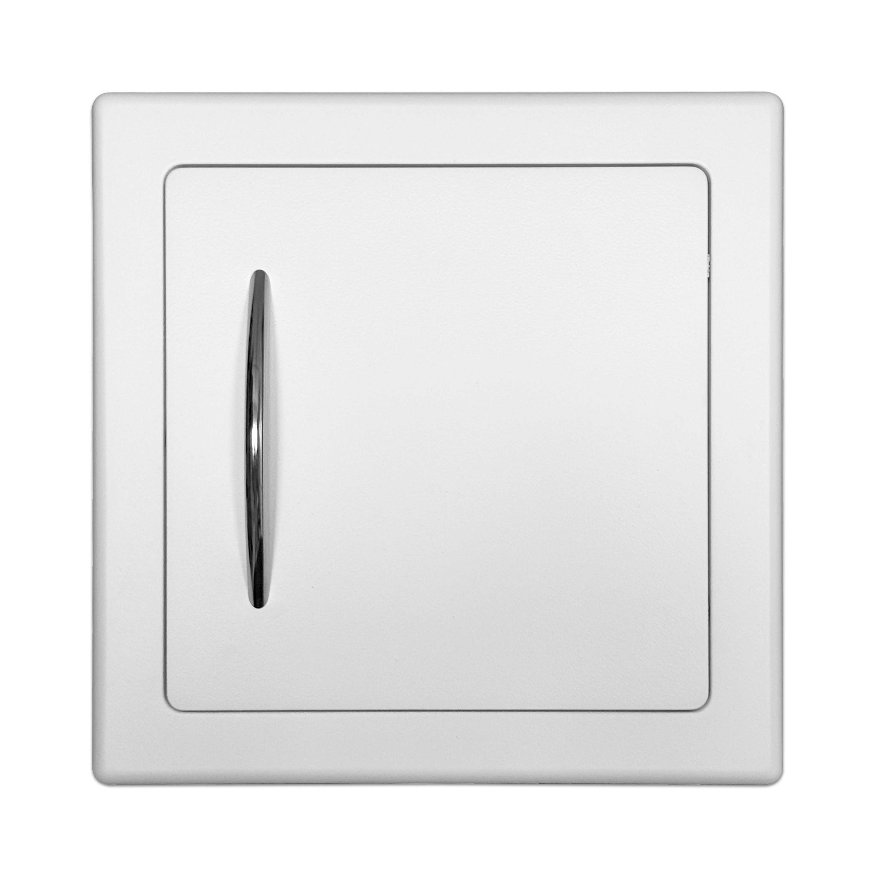 Einwurftür MDF Holz - Weiß - ⌀ 300 mm