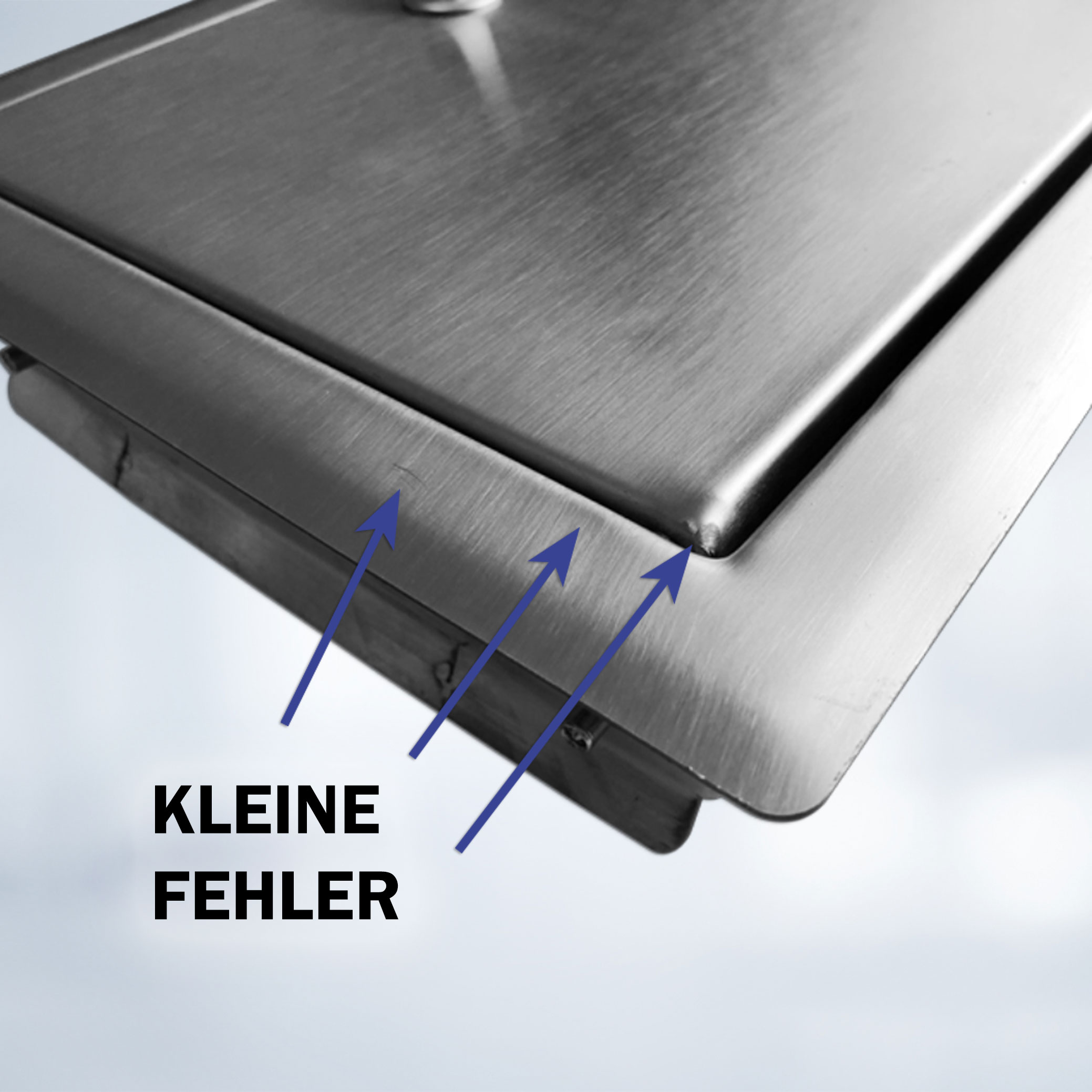 B-Waren Türe edelstahl-gebürstet mit Push-Knopf 300x300 mm