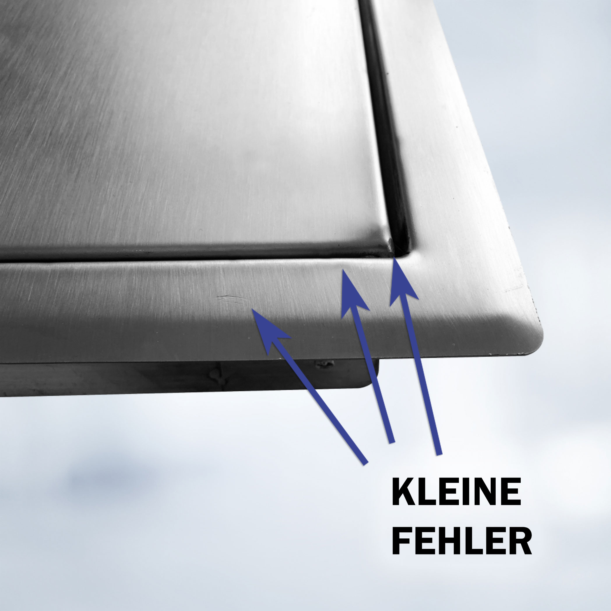 B-Waren Türe edelstahl-gebürstet mit Push-Knopf 300x300 mm