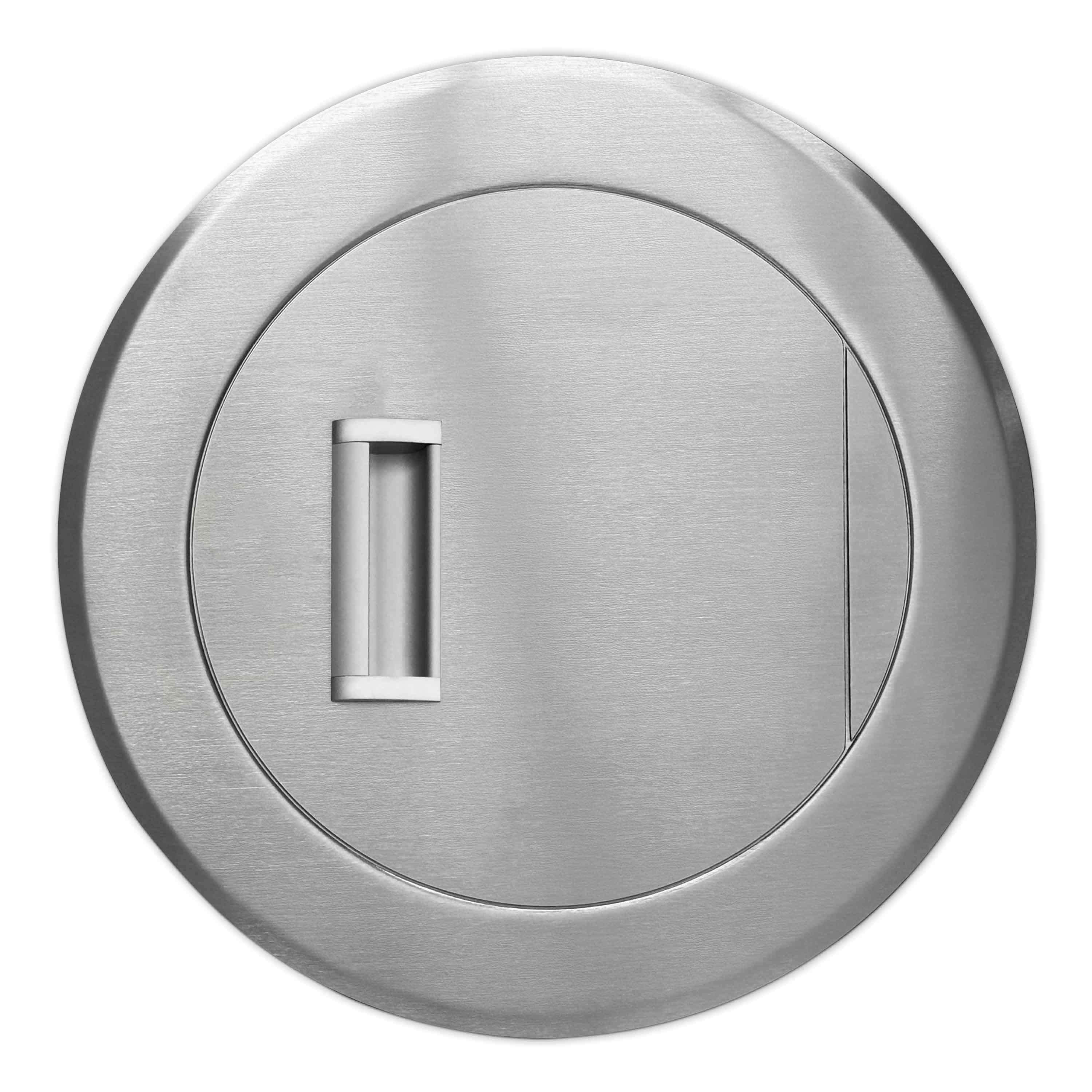 Einwurftür Metall - Edelstahl - einwandig - ohne Dichtung -  rund/rund/rund - ⌀ 300 mm