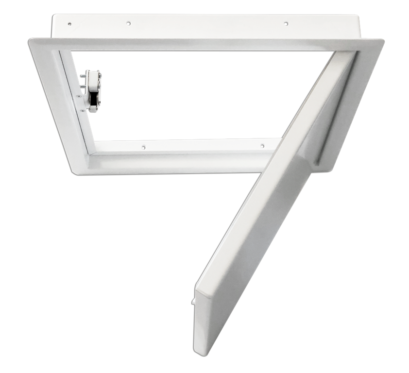 Einwurftür Metall - Weiß - doppelwandig - mit Dichtung - mit Push-Lock-Funktion - 300x300 mm