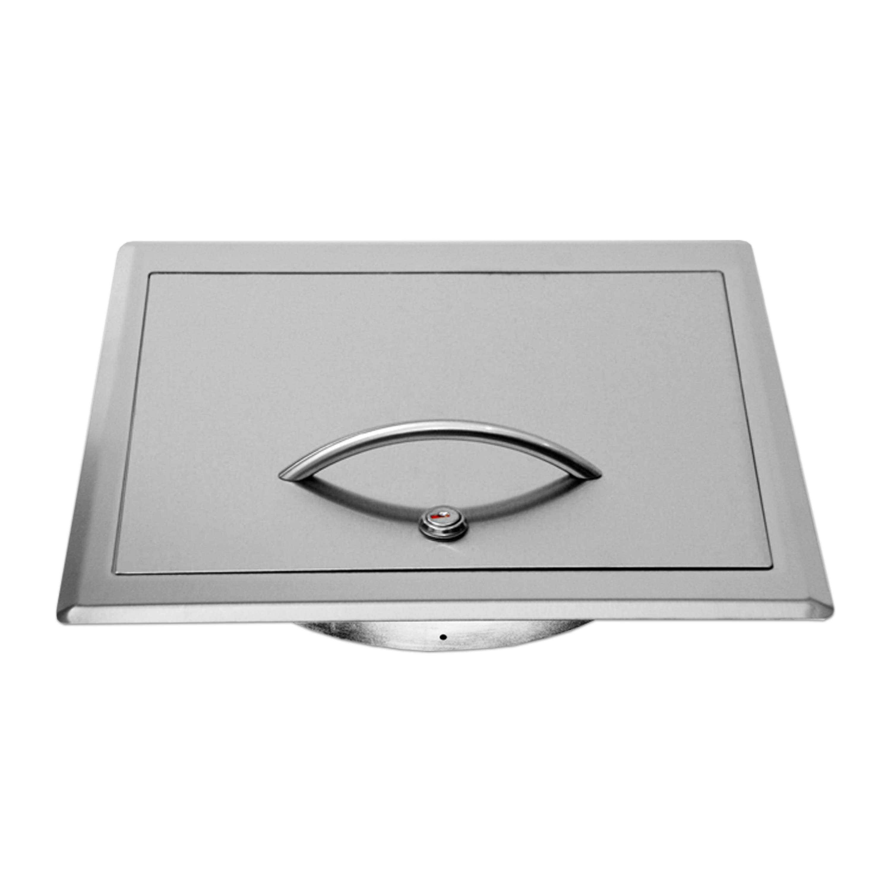 Einwurftür Metall - Edelstahl - einwandig - ohne Dichtung - schmaler Rahmen - eckig/eckig/rund - ⌀ 300 mm